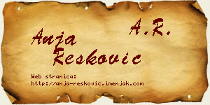Anja Resković vizit kartica